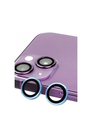 Apple iPhone Uyumlu 13 Raze Metal Kamera Lens - Mavi