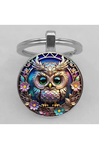 Hombey Mor Akıllı Baykuş Anahtar Zinciri - Anahtar Ve Çanta Aksesuarı