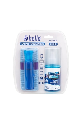 Hello Hl-14408 Sprey + Fiber Bez + Fırça 200ml Lcd Ekran Temizleme Seti