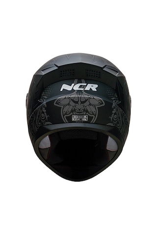 NCR M70 Sv Rapid Camlı Ece Belgeli Kapalı Motosiklet Kask Desenli Mat Siyah