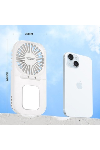 Usb Şarj Katlanır Dış Mekan Handheld Mini Soğuk Sıkıştırma Fan Masaüstü Soğutma Fanı Beyaz