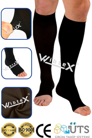 Wibtex Unisex Çift Diz Altı Varis Çorabı