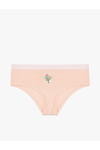 Koton Pamuklu Çiçek Baskılı Bel Detaylı Yüksek Bel Hipster Külot Pembe 6slk30098mk Gül
