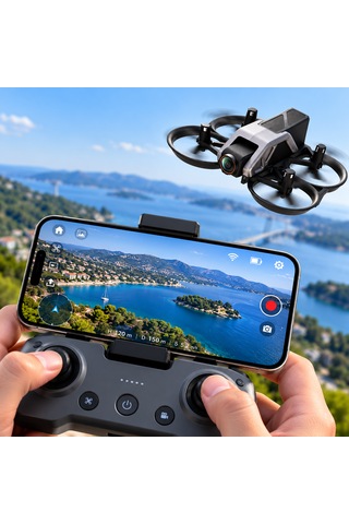 Kameralı Mini Drone Wifi Görüntü Aktarımlı 360 Derece Akrobatik Uçuş Çift Bataryalı Kumandalı Drone