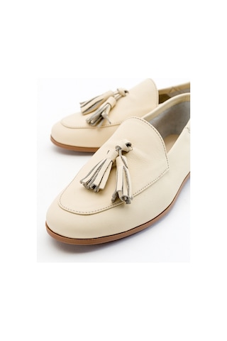 Luvishoes F04 Ekru Bej Cilt Hakiki Deri Ayakkabı Bej - Ekru