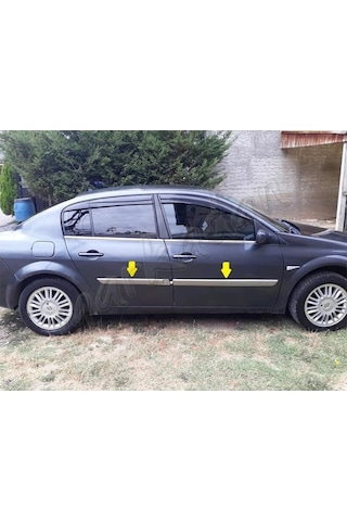 Renault Megane 2 Sedan Krom Yan Kapı Çıtası 2004-2010 4 Parça Pas