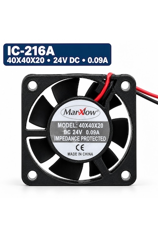 Marxlow 40x40x20 Mm 24v Dc 0.09a Soğutma Fanı Kare Kasa Fanı Marxlow 40x40x20 Mm 24v Dc 0.09a Soğutma Fanı Kare Kasa Fanı