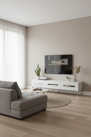 Tsa1806bs - Rany Tsa180 Tv Stand, Tv Sehpası Ve Tv Ünitesi Beyaz-sılver 180cm
