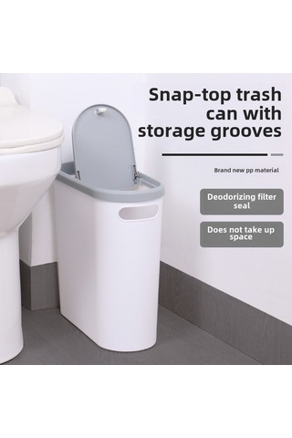 Skycity Mutfak/banyo Uyumlu, Basma Kapaklı, Kompakt Boyutlu, Kaliteli Plastik, Geniş Kapasiteli Evcil Çöp Kutusu Mavi-9219 Diğer