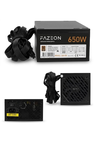 Fazeon Atx-650w 80+ Bronze Psu Power Supply Güç Kaynağı Siyah