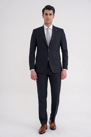 Efor Slim Fit Çift Yırtmaç Sivri Yaka Esnek Lacivert Klasik Takım Elbise Tk 939 Lacivert