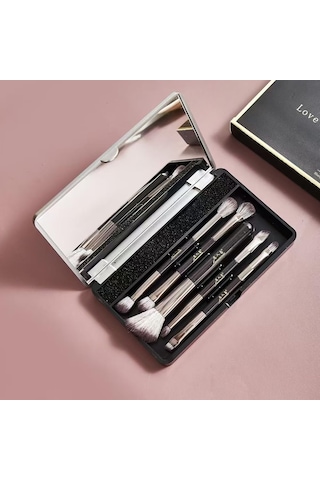 Aynalı, Burun Fırçası, Göz Farı Fırçası, Kapatıcı Fırçası, Allık Fırçası Ve Güzellik Aletlerinden Oluşan 5 Parçalı Makyaj Fırçası Seti