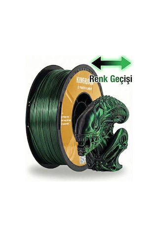 Çift Renkli Silk Pla 1.75 Mm 1kg Siyah Yeşil - Matrix Tonu Açıya Göre Renk Değiştiren