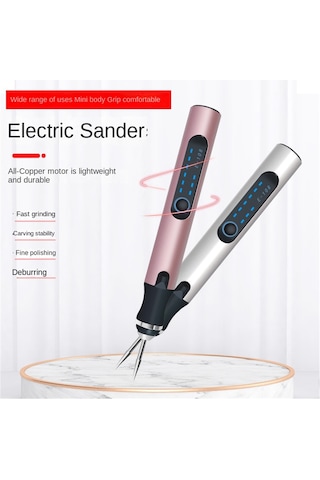 Konesam Mini El Aleti Seti - Usb Şarjlı Taş, Metal, Ahşap Gravür Ve Parlatma Makinesi 3 Hız Ayarlı