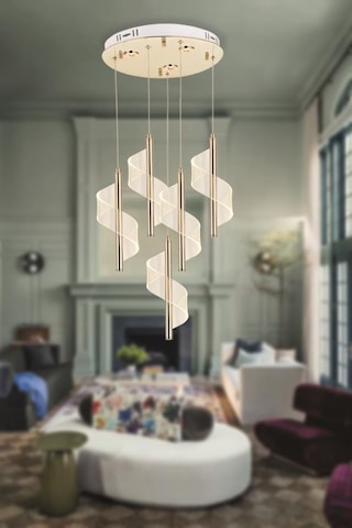 Eray Aydınlatma P7077-4+1 5li Sarkıt Led Avize Gold