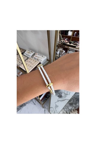 Linalya Jewelry Örme İp Bileklik Beyaz - Model 201 Linalya Jewelry Örme İp Bileklik Beyaz - Model 201
