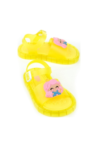 Gezer 00184 Yazlık Rahat Işıklı Taban Günlük Kız Çocuk Sandalet Sarı