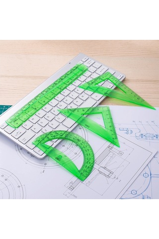 Deli G00402 Cetvel Çizim Seti Çok Renkli 4'lü Çok Renkli