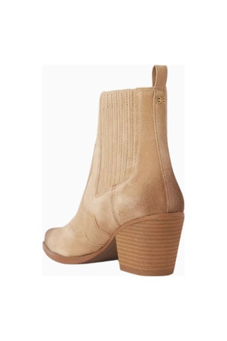 Sam Edelman West 60 Bej Süet Western Tarzı, Sivri Burun Orta Topuklu Kadın Bot