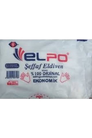 Elpo Şeffaf Tek Kullanımlık Poşet Eldiven L 10 x 100 Adet