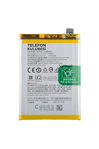 Oppo Reno 4 Lite Uyumlu Batarya Pil Blp779