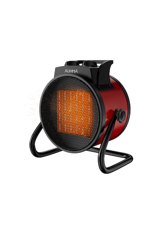 Auhma At1h Elektrikli Isıtıcı Fan Kırmızı 3000w Hızlı Isınma, 3 Kademeli Ayar, Sessiz Ptc Isıtma T