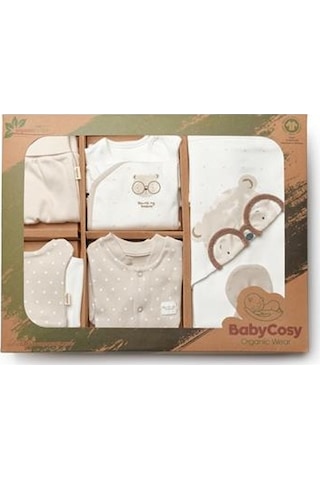 Bebek 10'lu Hastane Çıkışı Set %100 Organic Pamuk Yenidoğan Serisi - Csy8125 Ekru