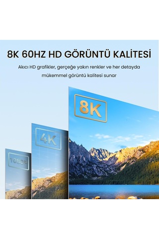 Dp To Hdmı Kablo 8k 60hz 4k 240hz Hdr 3d 48gbps Örgülü Displayport To Hdmı Kablo 2 Metre Diğer