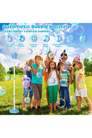 Ranyeek Mavi Otomatik Kabarcık Makinesi: Usb Şarjlı, Müzik Ve Led Işıklı, Çocuklar İçin Dışarıda Kamp Ve Parti Stüdyosu Mavi