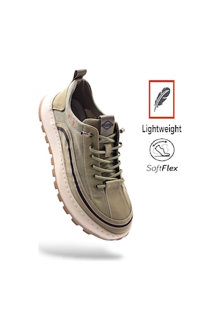 Guja 26y514 Erkek Tekstil Lastikli Kalın Taban Sneaker Ayakkabı Haki