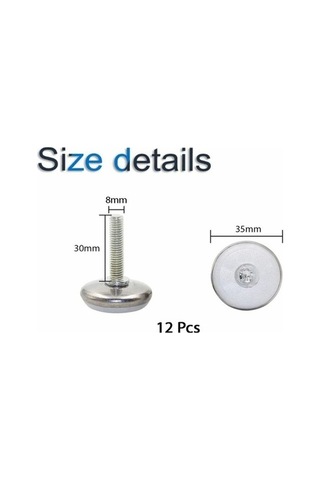 Flybuy Bosphorusboutique Mutfak Sandalye Ayakları 25mm Ayarlanabilir Dişli Şimli Sandalye Şaft Paketi Beyaz M8 -