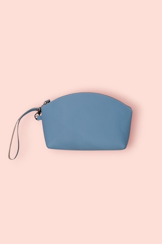 Modica Milan - Hakiki Deri Makyaj Ve El Çantası Kompakt Tasarım, Şık Ve Dayanıklı El Tutma Sapıyla Mavi