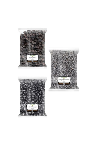 3x170 Gr. Siyah Beluga Mercimek Siyah Nohut Siyah Fasulye 170'şer Gram 3 Paket