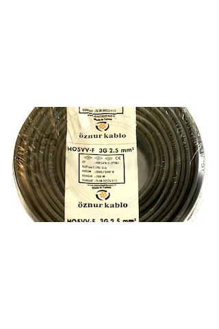 3x2,5 Ttr Kablo - Siyah - 25mt