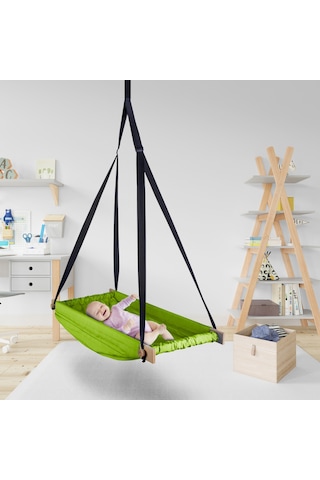 Bundera Flow Yeşil Ahşap Yaylı Zıpzıp Hamak Beşik Hoppala