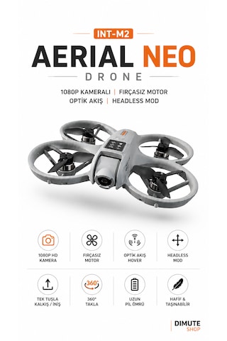 Int-m2 Aerial Neo Drone 1080p Kameralı Fırçasız Motor Optik Akış Headless Mod