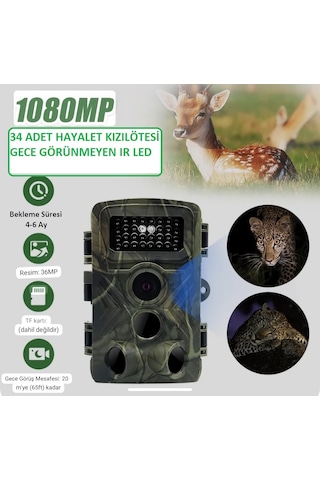 Fotokapan Kamera 128 Gb Sd Kart Destekli 36 Mp Gizli Gece Görüş