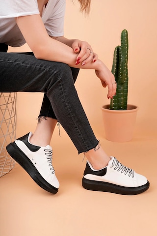 Luis A Costa Lc107 Beyaz Arka Siyah St Bağcıklı Kadın Ayakkabı Renkli