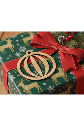 10 Parça Ahşap Yılbaşı Ağacı Süs Seti Ortalama 6-8 Cm Noel Ağacı Süsü