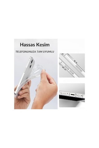 Apple Uyumlu iPhone 15 Pro Max Kılıf Metal Tuşlu Kamera Korumalı Silikon Şeffaf Arka Kapak Şeffaf