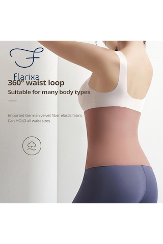 Tuğla Kırmızısı Flarixa Dikişsiz Karın Wrap Bel Eğitmen Vücut Şekillendirme Kadın Alman Peluş Termal Zayıflama Kemeri Doğum Sonrası Düz Göbek Destek Kemeri