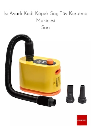 Pakeway Isı Ayarlı Kedi Köpek Saç Tüy Kurutma Makinesi - Sarı