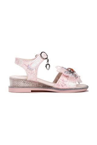 Kiko Kids Pige Fiyonklu Kız Çocuk Sandalet Ayakkabı Pudra Pudra