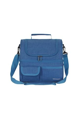 Symbee Mavi İki Bölmeli Isı Saklama Çantası - Leziz Yemeklerinizi Sağlıklı Taşıyan Sıcak Soğuk Ayırıcı Sandviç Çantası Çok Renkli