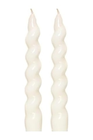 Yılbaşı 2&apos Li Twirl Glow Beyaz Şamdan Mum Seti 18 Cm 50 x 22