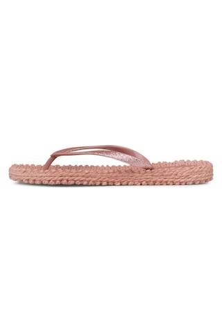 Ilse Jacobsen Misty Rose Cheerful01 - Pembe Simli Parmak Arası Terlik-6945 Pembe