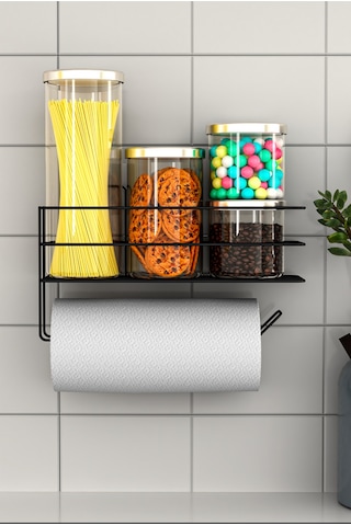 Yapışkanlı Raflı Kağıt Rulo Havluluk Peçetelik Havlu Kağıtlık Baharatlık Banyo Mutfak Düzenleyici Si Diğer