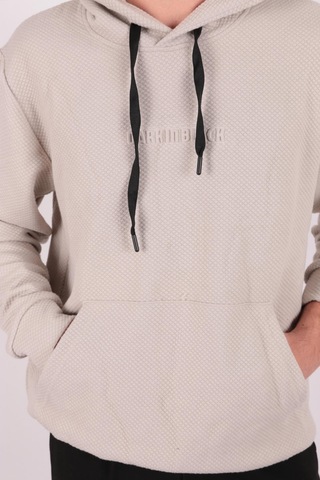 Five Pocket Fp24b2124 Erkek Kapşonlu Kanguru Cepli Sweatshirt Taş