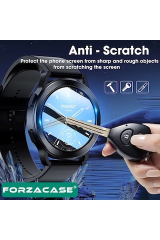 Forzacase Xiaomi Watch S3 İçin Çerçeveli Tam Kaplayan 3d Pet Ekran Koruyucu Film - Fc016 Şeffaf