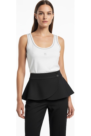 Xint Beyaz Pamuk Dokulu Regular Fit Atlet 602565